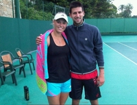 Novak i Karolina zajedno trenirali