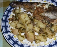 Pastrmka u vinu sa krompirom