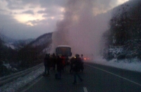Zapalio se autobus na Bradini