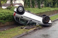 Troje povrijeđeno u prevrtanju automobila  kod Laktaša