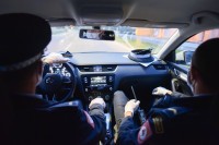 Припадници МУП-а патролирају на улицама Бањалуке.