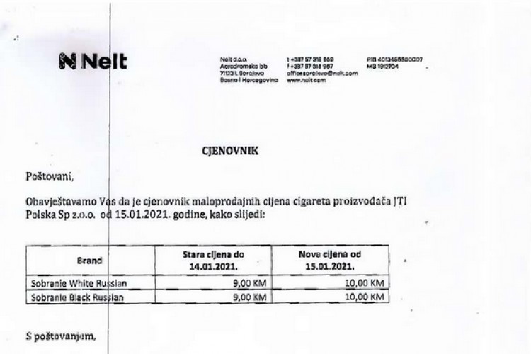 Prema Odluci koju je usvojio Upravni odbor UIO i u 2021. godini se po paklici cigareta plaćaju dvije akcize.