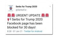 Fejsbuk blokirao stranicu “Srbi za Trampa”