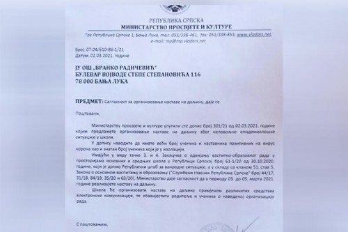 Највећа бањалучка основна школа прелази на онлајн наставу