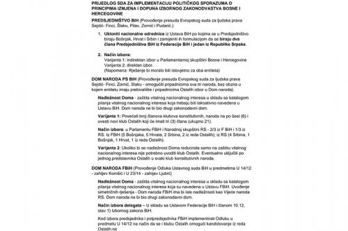 Предсједник СДА Бакир Изетбеговић упутио је писмо предсједницима политичких странака које су заступљене у Парламентарној скупштини БиХ