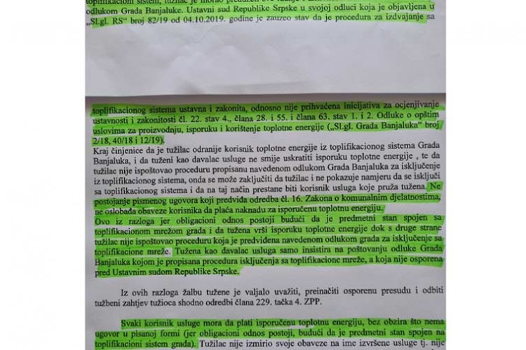 Корисници услуга „Еко топлана“ Бањалука који су користили испоручену топлотну енергију, дужни су је и плаћати