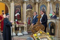 Dodik i Vučić posjetili Crkvu Svetog Đorđa, dobrodošlicu im poželio episkop Lukijan