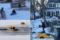 Žena se popela na vrh automobila koji je tonuo u rijeku kako bi napravila selfi