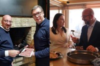 Ne pitajte čiji su ćevapi bolji: Mišel objavio fotografije s Vučićem i Karićevom