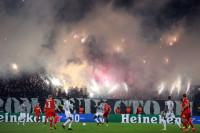 Meč Partizan - Keln na kratko prekinut zbog bakljade navijaca