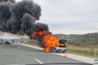 Izgorio automobil na auto-putu "9. januar"