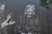 Mira Banjac na muralu u Sremskoj Mitrovici