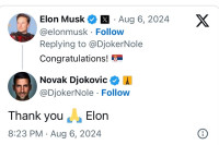 Kako izgleda prepiska Novaka Đokovića i Ilona Maska