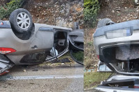 Automobil završio na krovu, ima povrijeđenih