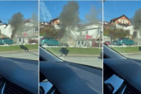 Gori automobil na Zapadnom tranzitu