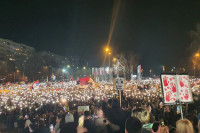 Studenti i građani kod Mosta slobode u Novom Sadu: "Vostani Serbie", govori i basket (FOTO,VIDEO)