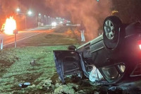 STRAŠAN SUDAR:  Dvije osobe izgorjele u automobilu (VIDEO)