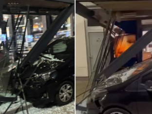 Automobil završio u kafiću na benzinskoj pumpi