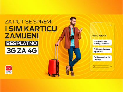 Бесплатно замијените стару 3G картицу за нову 4G картицу у најближем m:tel продајном мјесту