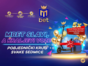 Mbet slavi, a kraljevi voze: Svake sedmice dijelimo električni trotinet!