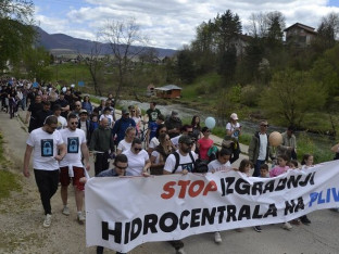 U Šipovu održan protest ''Recimo NE hidroelektranama na Plivi''