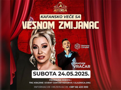 Veče kafanske magije: Vesna Zmijanac i mlada nada Damjan Vračar zajedno na sceni