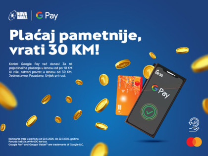 Кампања Novе банке за кориснике Google Pay апликације