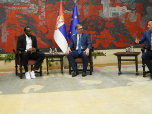 Vučić se sastao sa Juseinom Boltom u Palati Srbija