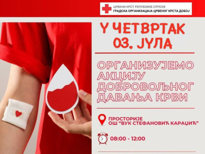 Zbog povećane potrebe, akcija dobrovoljnog darivanja krvi