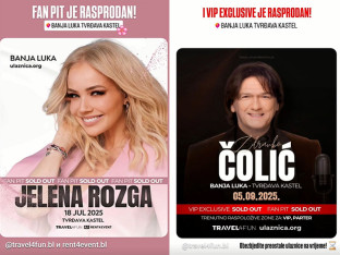 Ogromno interesovanje za koncerte u Banjaluci: Rasprodane ekskluzivne zone za Jelenu Rozgu i Zdravka Čolića
