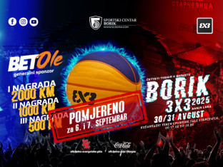 Borikov 3x3 turnir pomjeren za 6. i 7. septembar