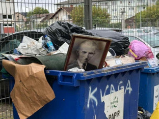 Тужна слика из Приједора: Тесла завршио у контејнеру