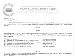 Sindikat RiTE Ugljevik uputio potpisane zahtjeve za smjenu uprave
