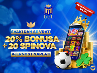 Moćni novembar: Mbet daje 20% bonusa i 20 spinova na prvu dnevnu uplatu putem svih kanala!