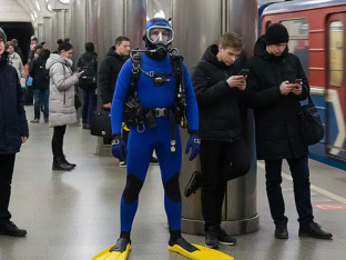 Muškarac plesao u moskovskom metrou u ronilačkom odijelu, pa završio u pritvoru
