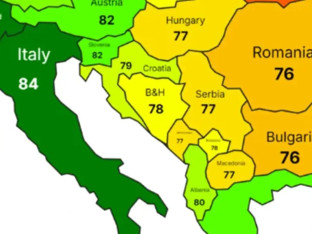 Pojavila se nova karta Evrope: BiH u žutom, preko napisan broj 78