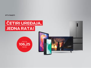 Четири уређаја, једна рата - све за 106,25 КМ мјесечно