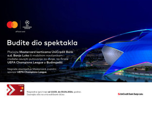 Mastercard i UniCredit Bank a.d. Banja Luka vode vas na finale UEFA Champions League u Budimpešti!
