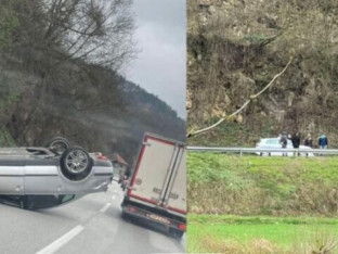 Vozilo završilo na krovu: Klizav kolovoz "kumovao" nesreći kod Busovače