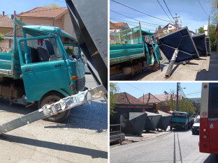 Haos u Beogradu: Kamion udario u autobusko stajalište, ima povrijeđenih