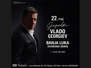 Koncert koji se ne propušta: Vlado Georgiev 22. maja u SD „Borik“ u Banjaluci (VIDEO)