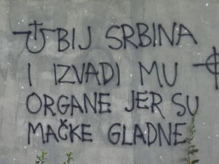 Jeziv grafit u Slavonskom Brodu: „Ubij Srbina i izvadi mu organe“