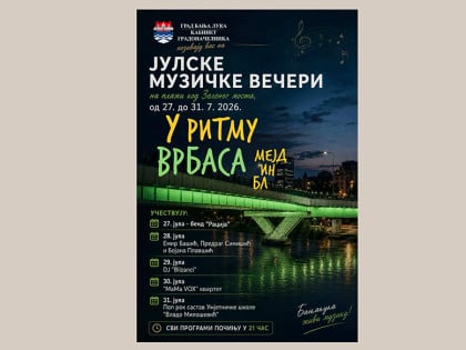 Почињу Јулске музичке вечери: У ритму Врбаса