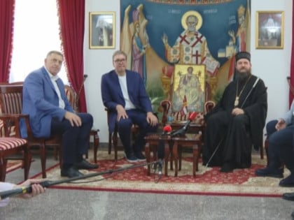 Dodik i Vučić poručili iz Rmnja: Čuvajmo narod, zemlju i svetinje