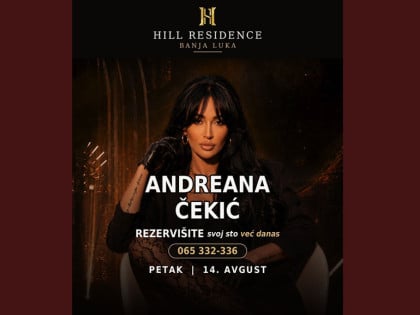 Андреана Чекић сутра у Residence Hillу: Бањалука спремна за ноћ пуну хитова