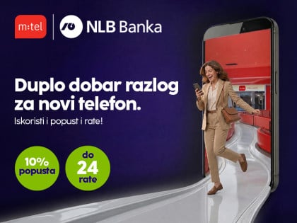 Никад једноставније до новог телефона: НЛБ и m:tel доносе 10% попуста и куповину до 24 рате