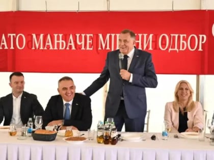 Cvijanović, Dodik i Minić na Manjači: Uvjereni u pobjedu kandidata SNSD-a